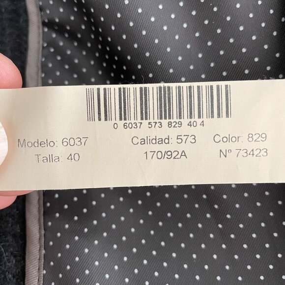 Massimo Dutti 2 Button Notch Collar Wool Alpaca Blend Houndstooth Blazer Grey 8 - Picture 14 of 15